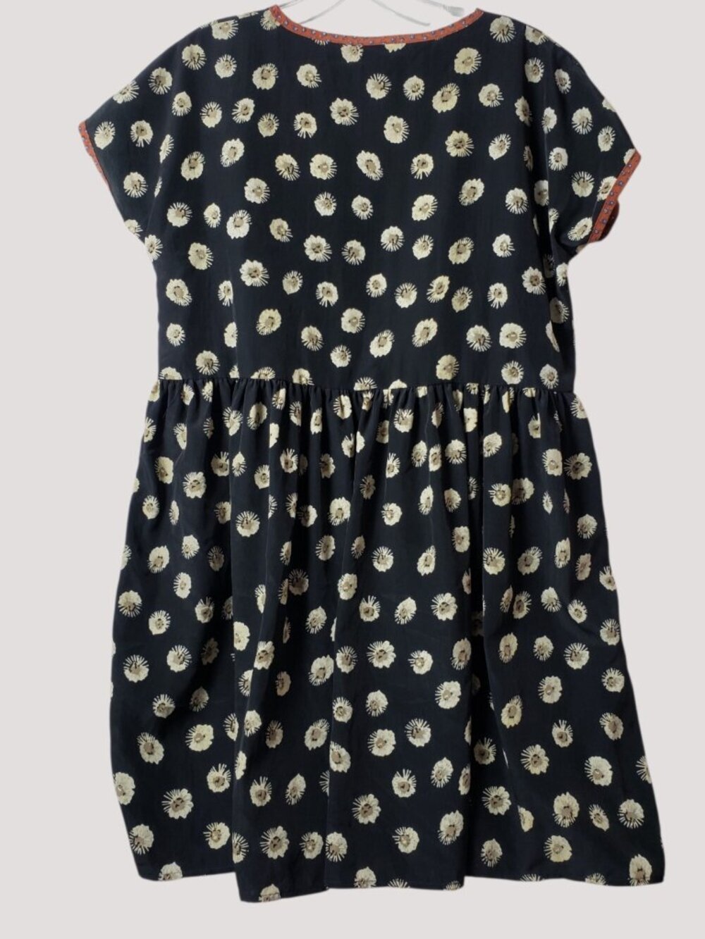 Urban Renewal Vtg Floral Print Babydoll Dress Black/cream Medium - Picture 3 of 8